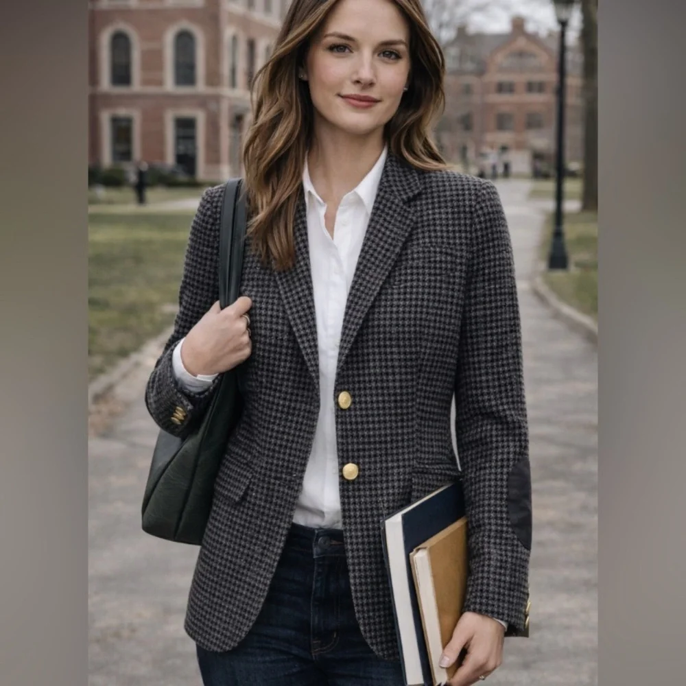 J.Crew Keaton herringbone Gray black Boy Blazer size 2